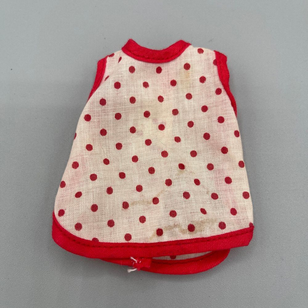 Vintage‎ Fashion Doll Clothes Tank Top 60s Red Polka Dot Handmade
